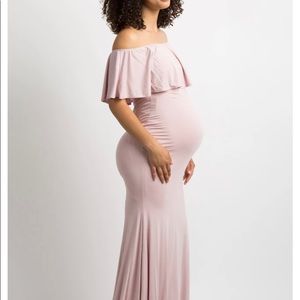 Pink blush Light pink mermaid maternity dress